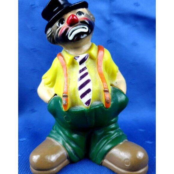 Sad Clown Cake Topper Vintage Wilton 1977 1316 Hong Kong Hard Plastic 4 Inch - Picture 4 of 9